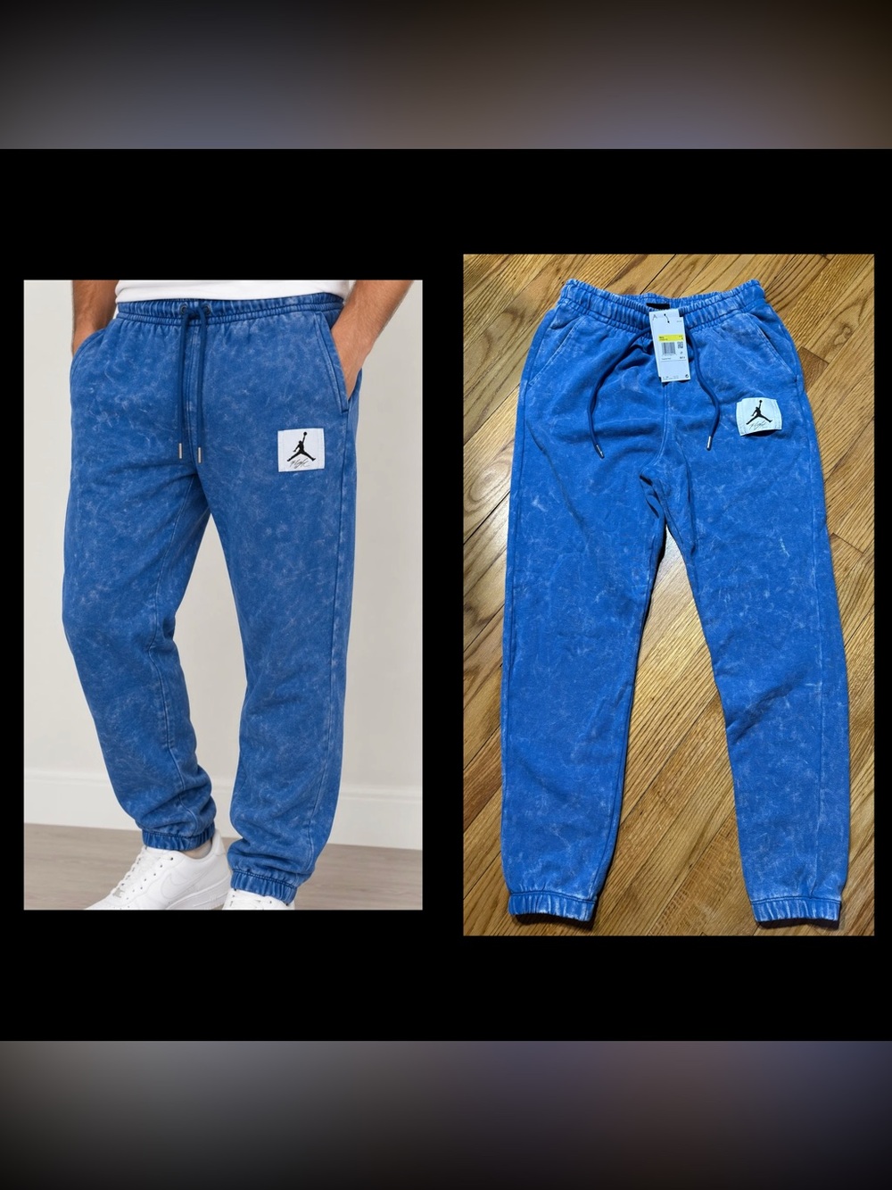 Nike Jordan Flight Fleece Jogger Sweatpants Blue Acid Wash Men's sz small new